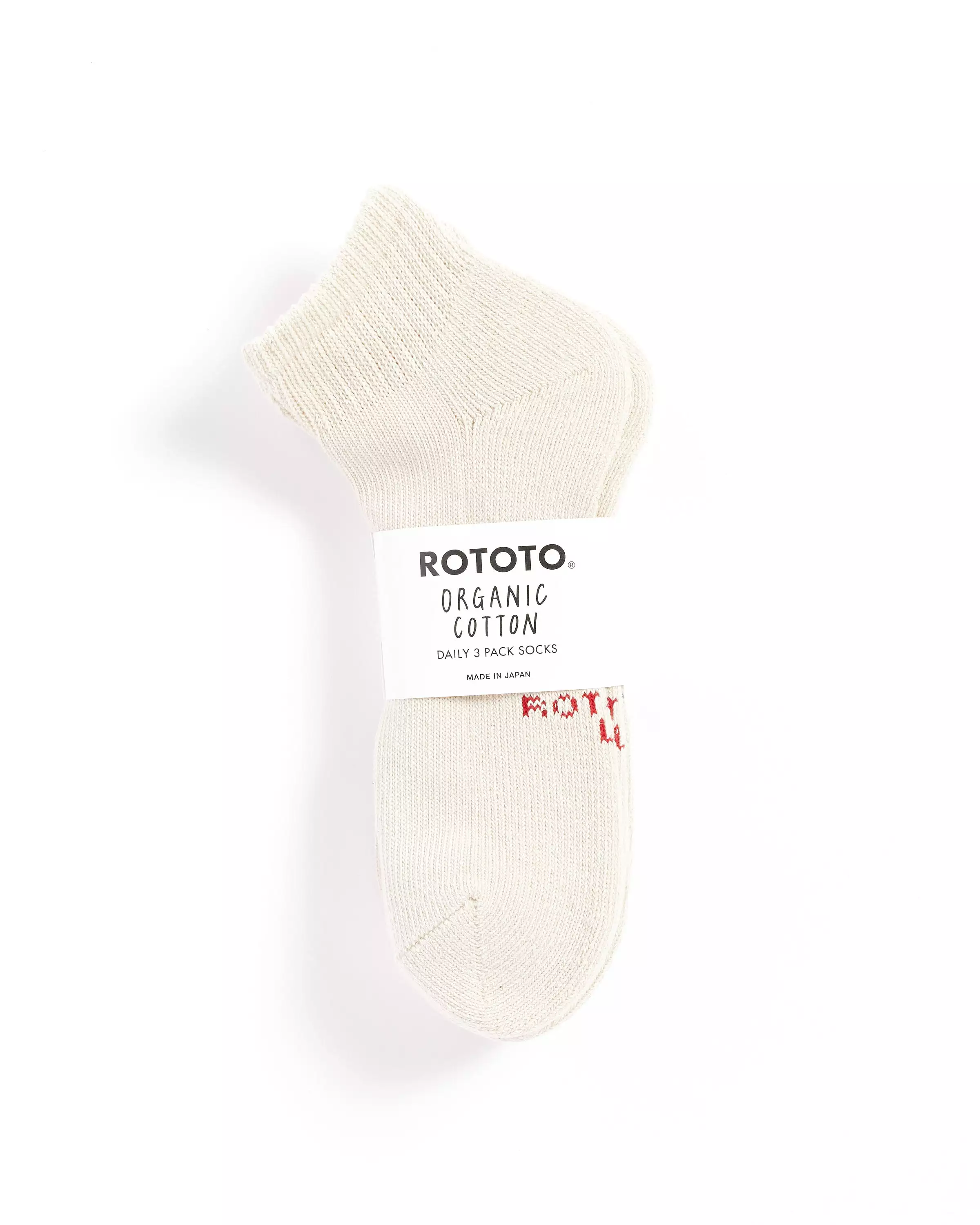 1371 Organic Cotton Daily 3 Pack Socks in Ecru