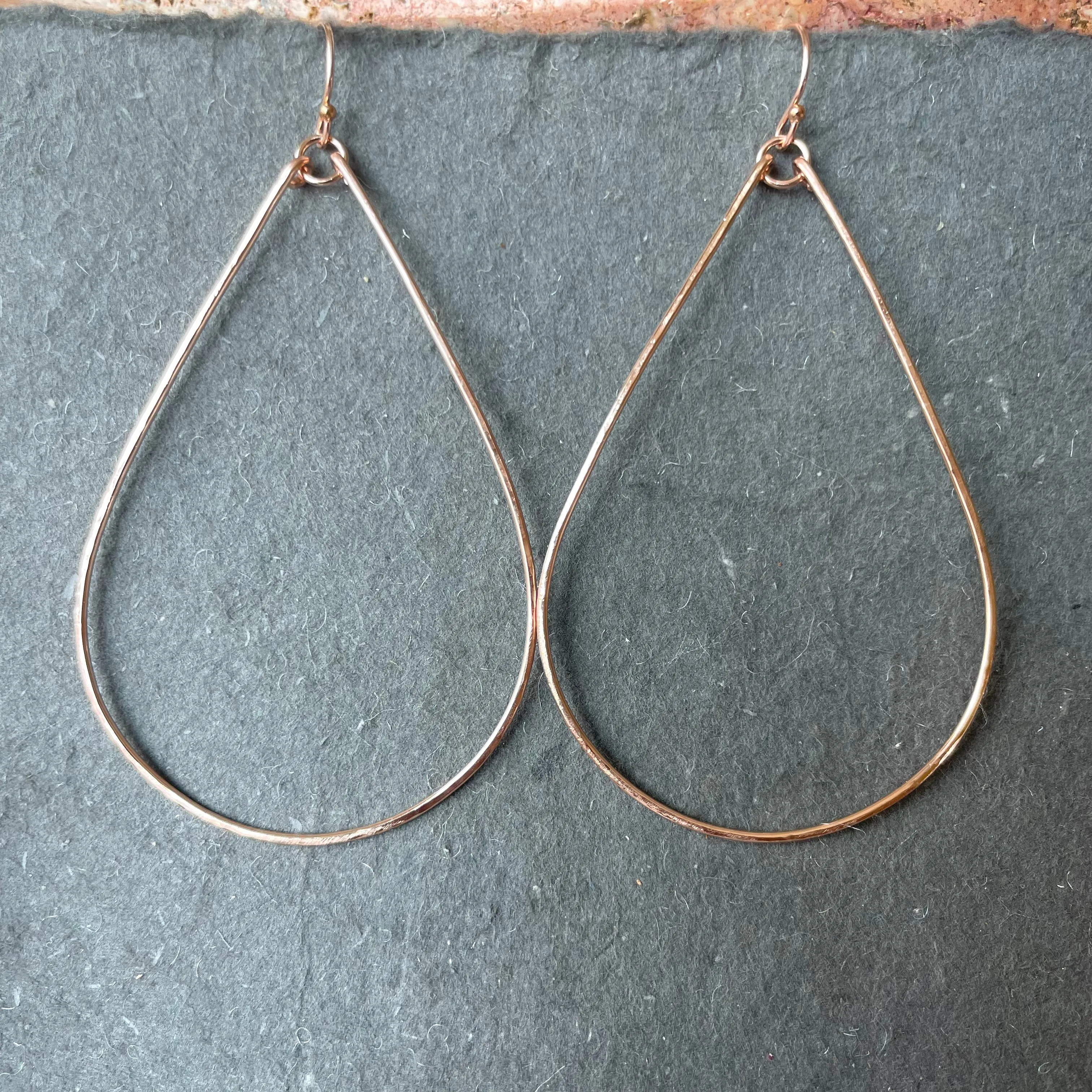 14k Rose Gold Filled Katie Hammered Hoops