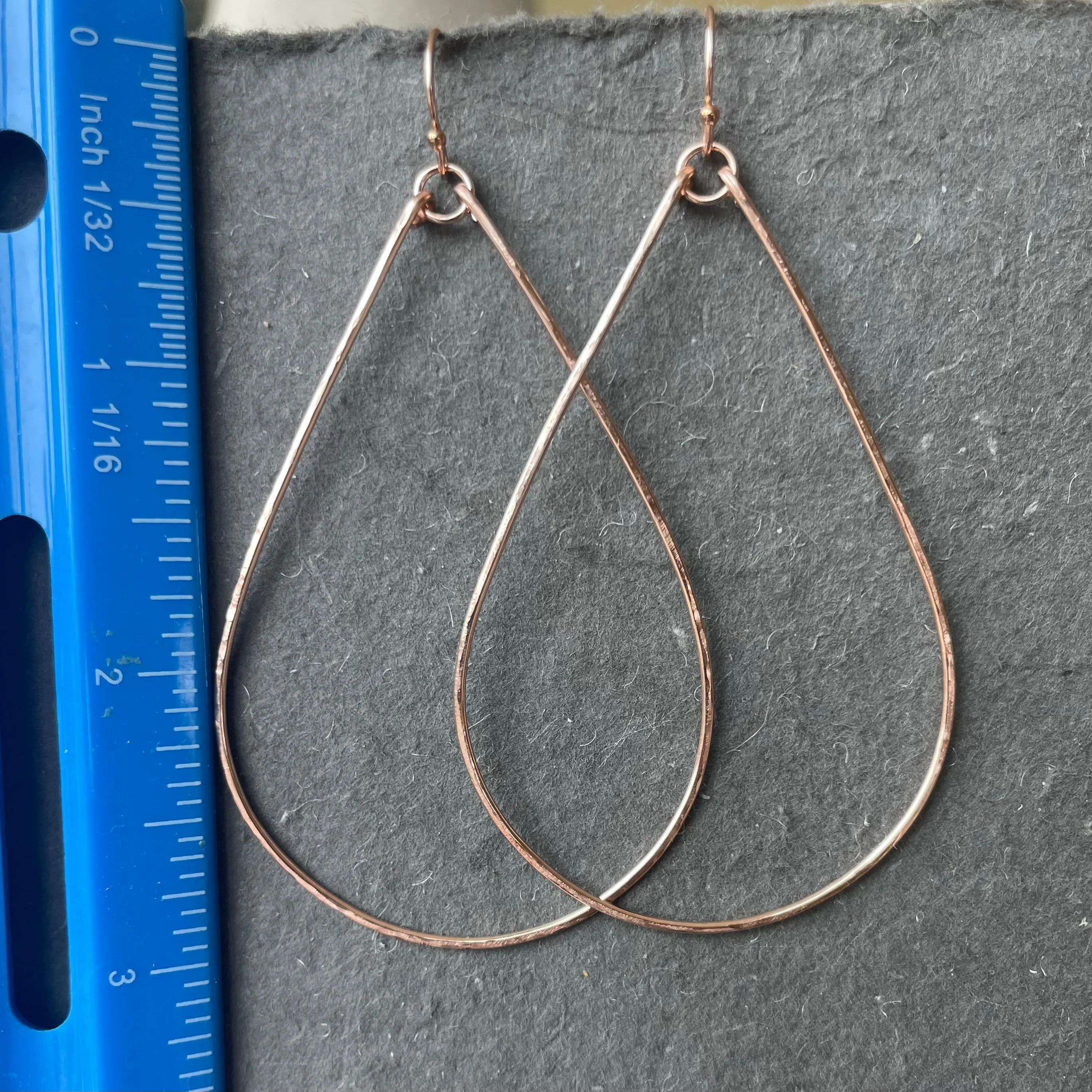 14k Rose Gold Filled Katie Hammered Hoops