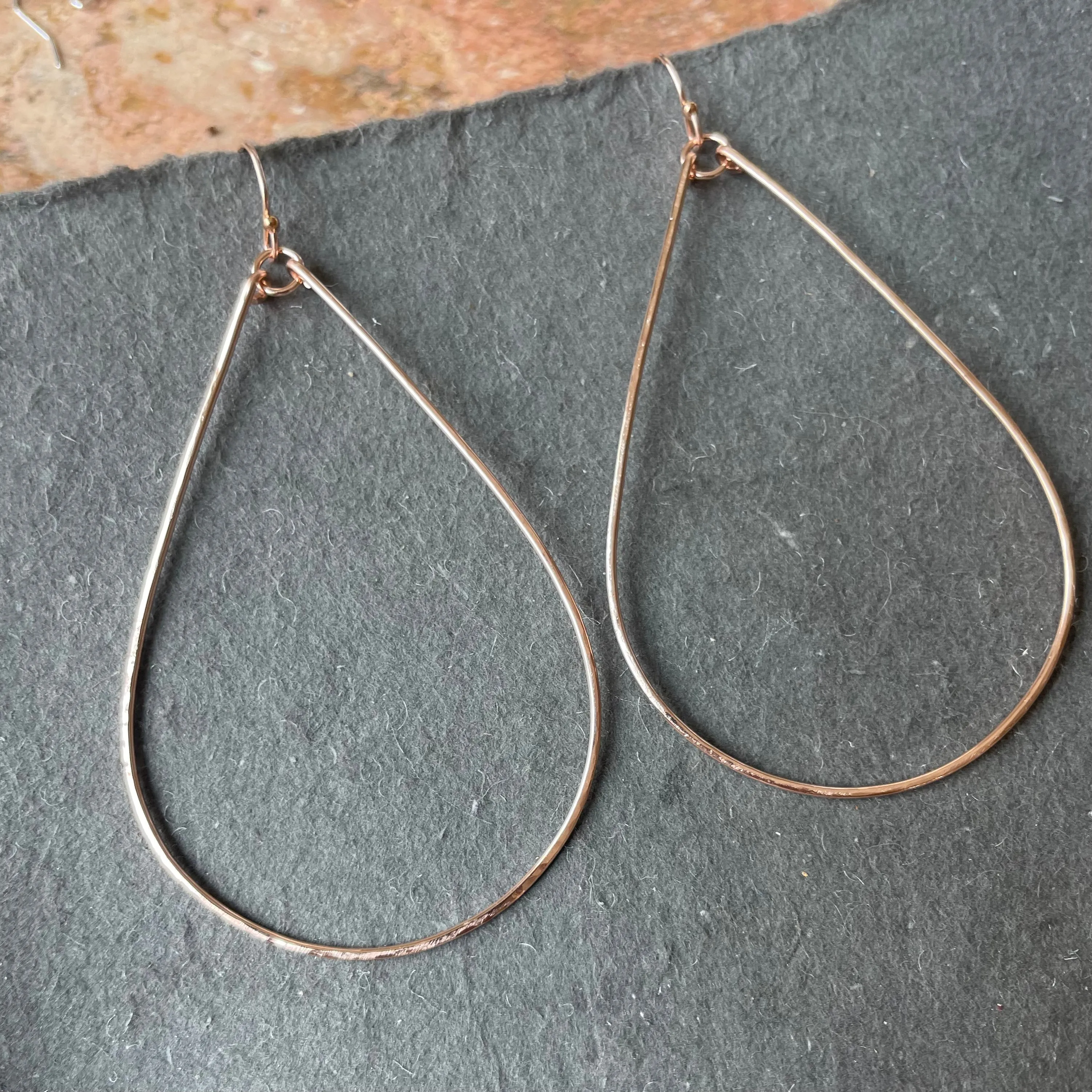 14k Rose Gold Filled Katie Hammered Hoops