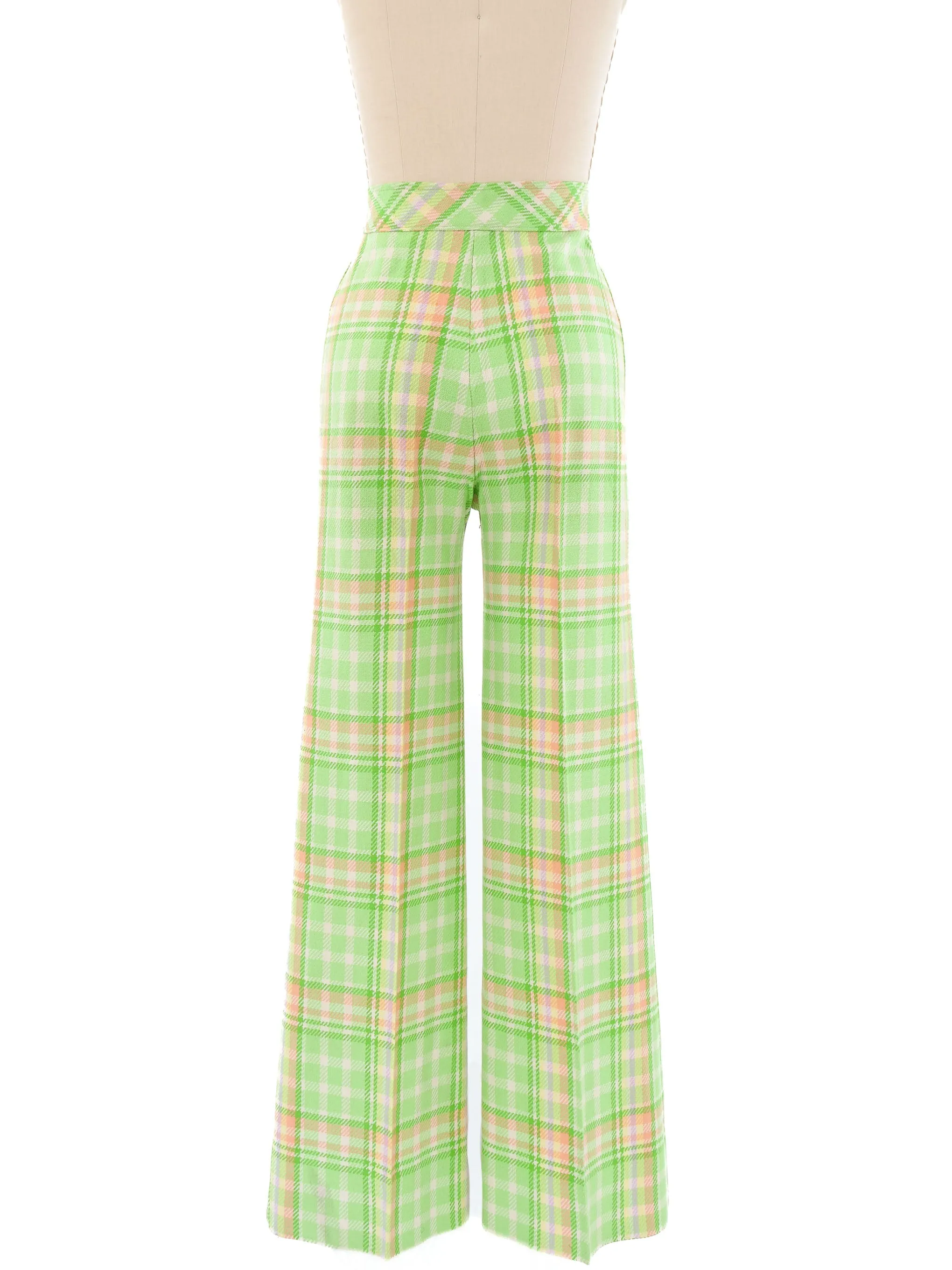 1960's Lime Plaid Wool Pant