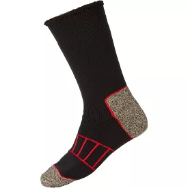 4 x Mens Explorer Copper Crew Socks Black / Grey Marle