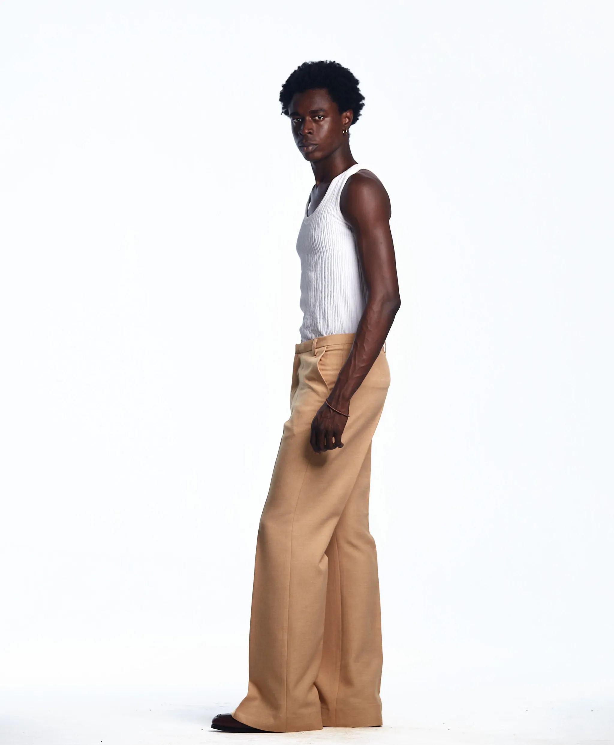 AJABENG Ampadu Wool-Linen Blend Bell Bottom Pants