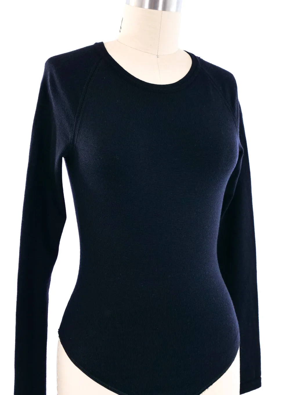 Alaia Black Knit Wool Bodysuit