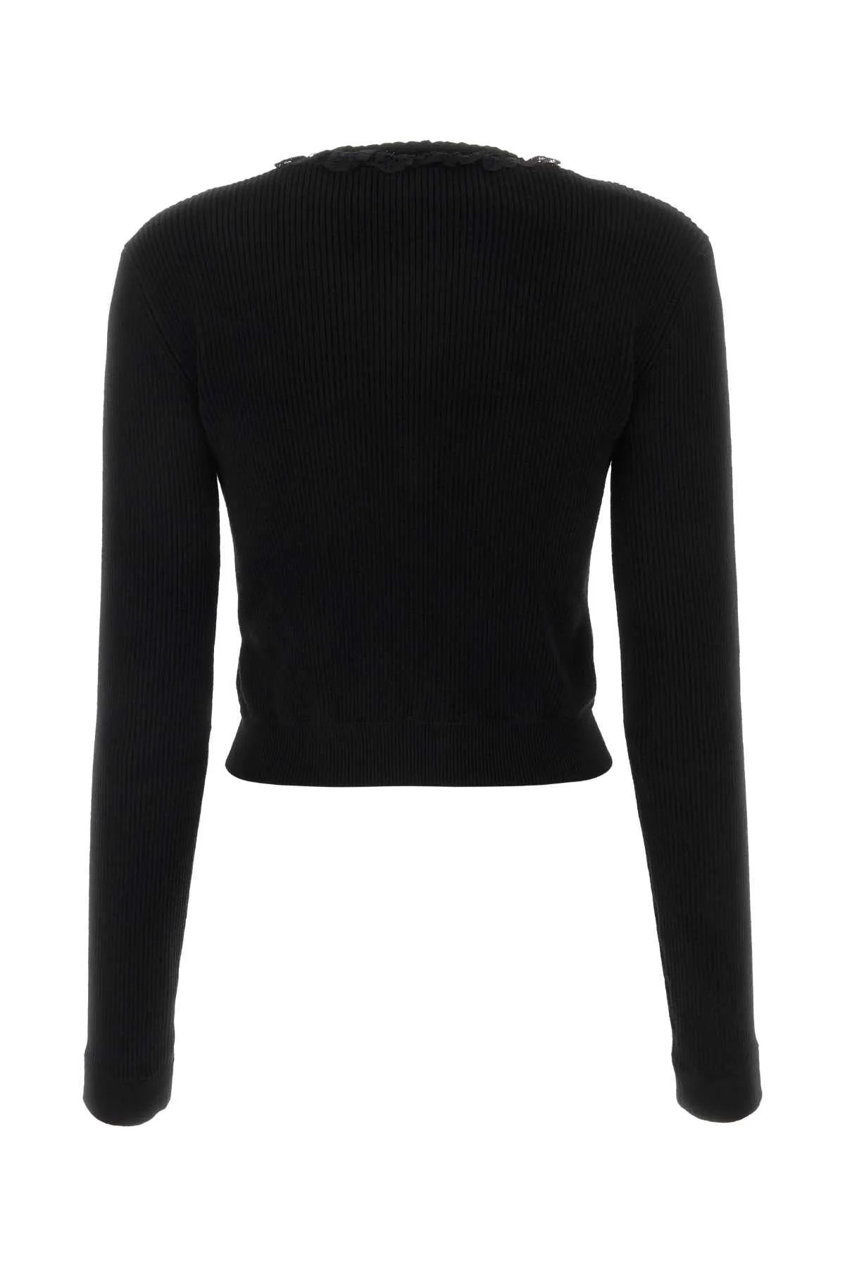 Alessandra Rich Black Wool Blend Cardigan