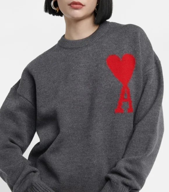 AMI PARIS  |Crew Neck Casual Style Unisex Wool Street Style Long Sleeves