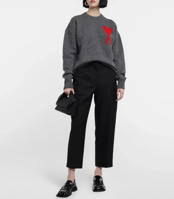 AMI PARIS  |Crew Neck Casual Style Unisex Wool Street Style Long Sleeves