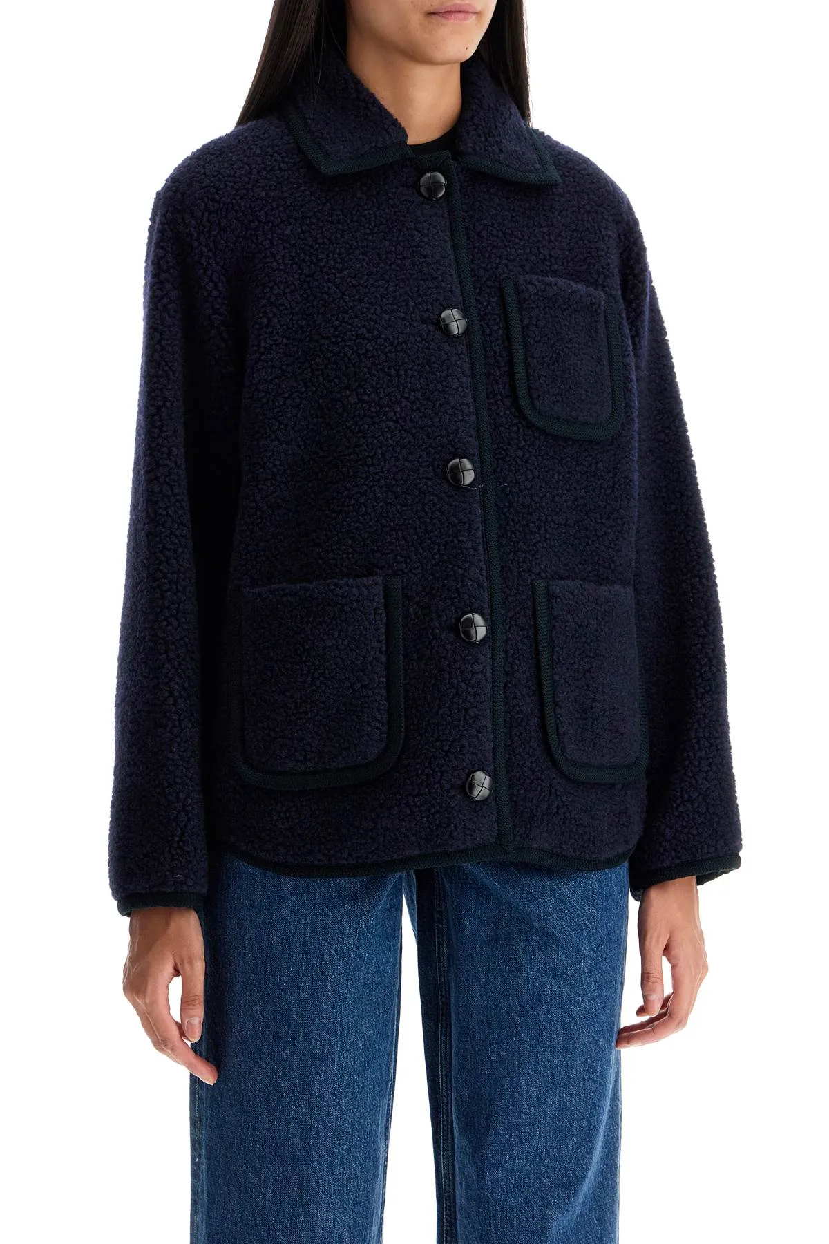 A.P.C. Esther Bouclé Wool Bl   Blue