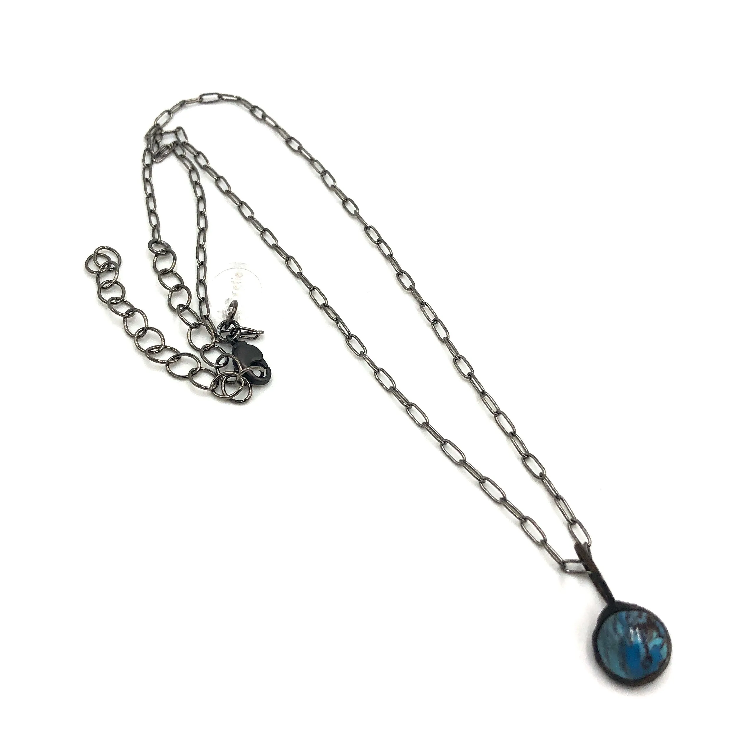 Aqua Micro Mosaic Layering Necklace - Shortie