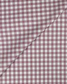 Bishop Maroon/White Checks Cotton Shirt MSC3299