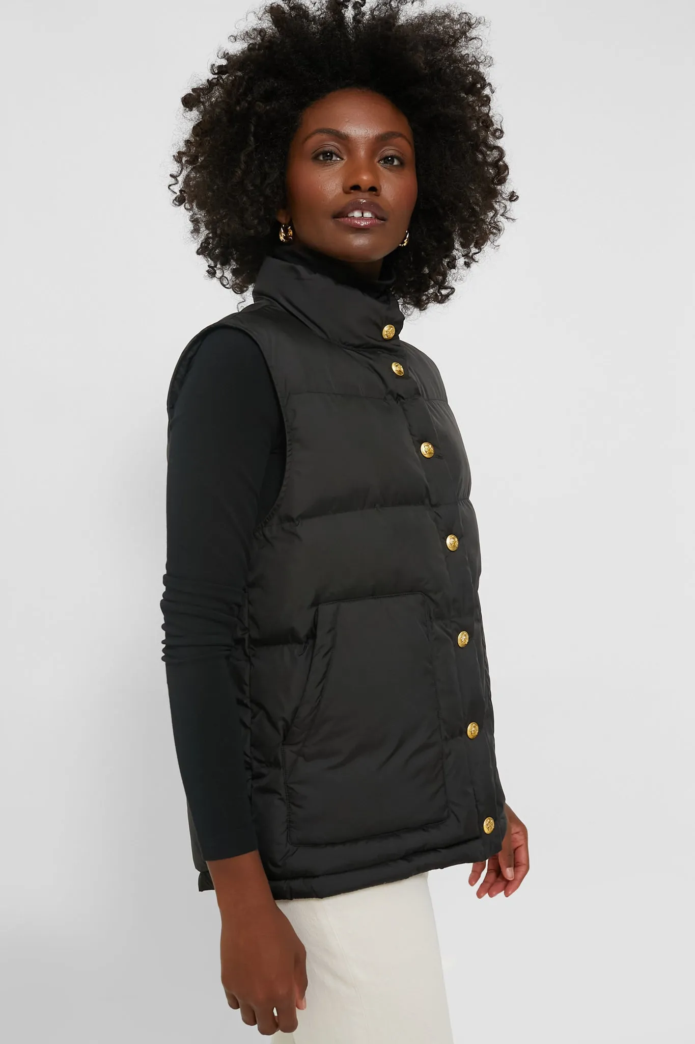 Black Inez Puffer Vest