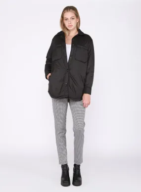 Black Tape Light Puffer Shacket