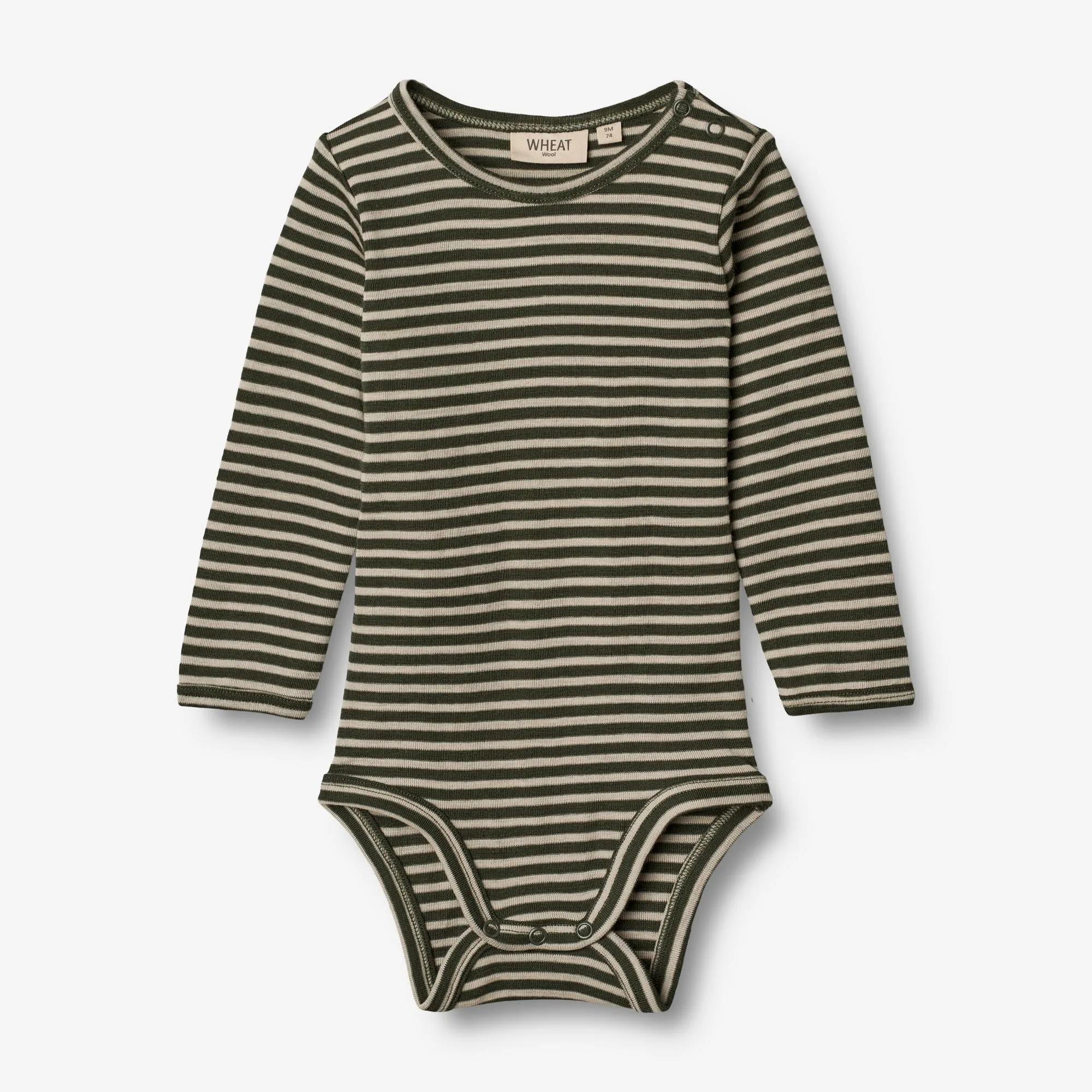 Body Plain Wool LS | Baby - green stripe