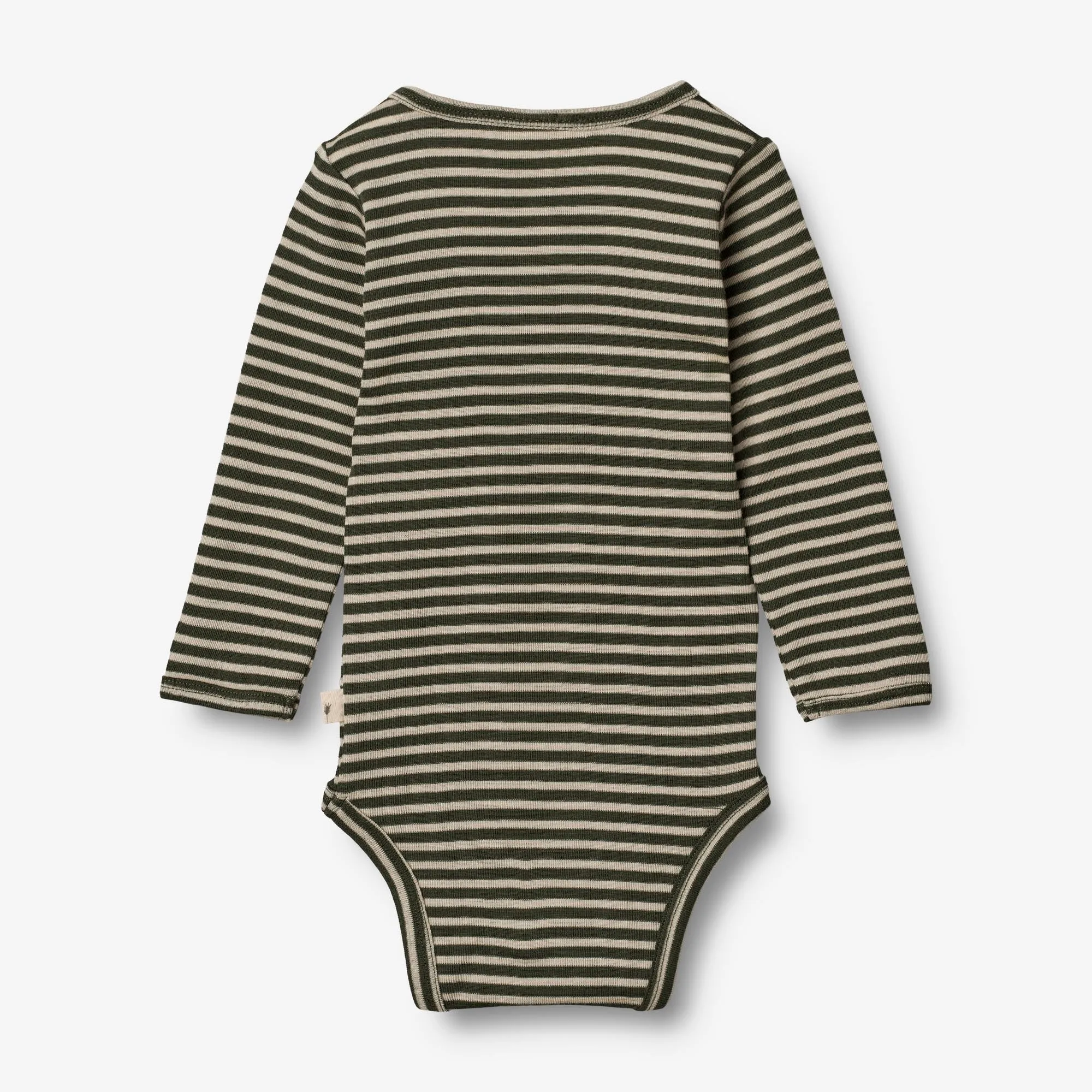 Body Plain Wool LS | Baby - green stripe