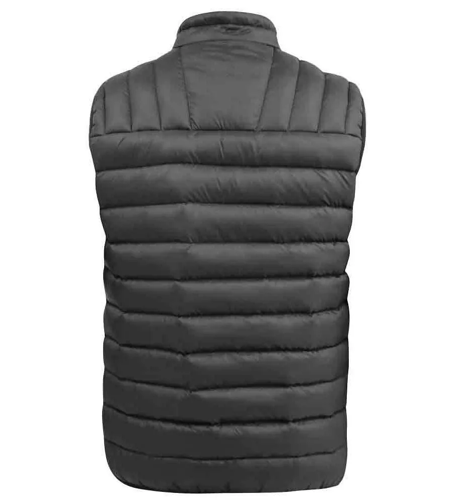 D555 Big Mens Black Puffer Gilet Jacket With Khaki Lining (WICKHAM 2)