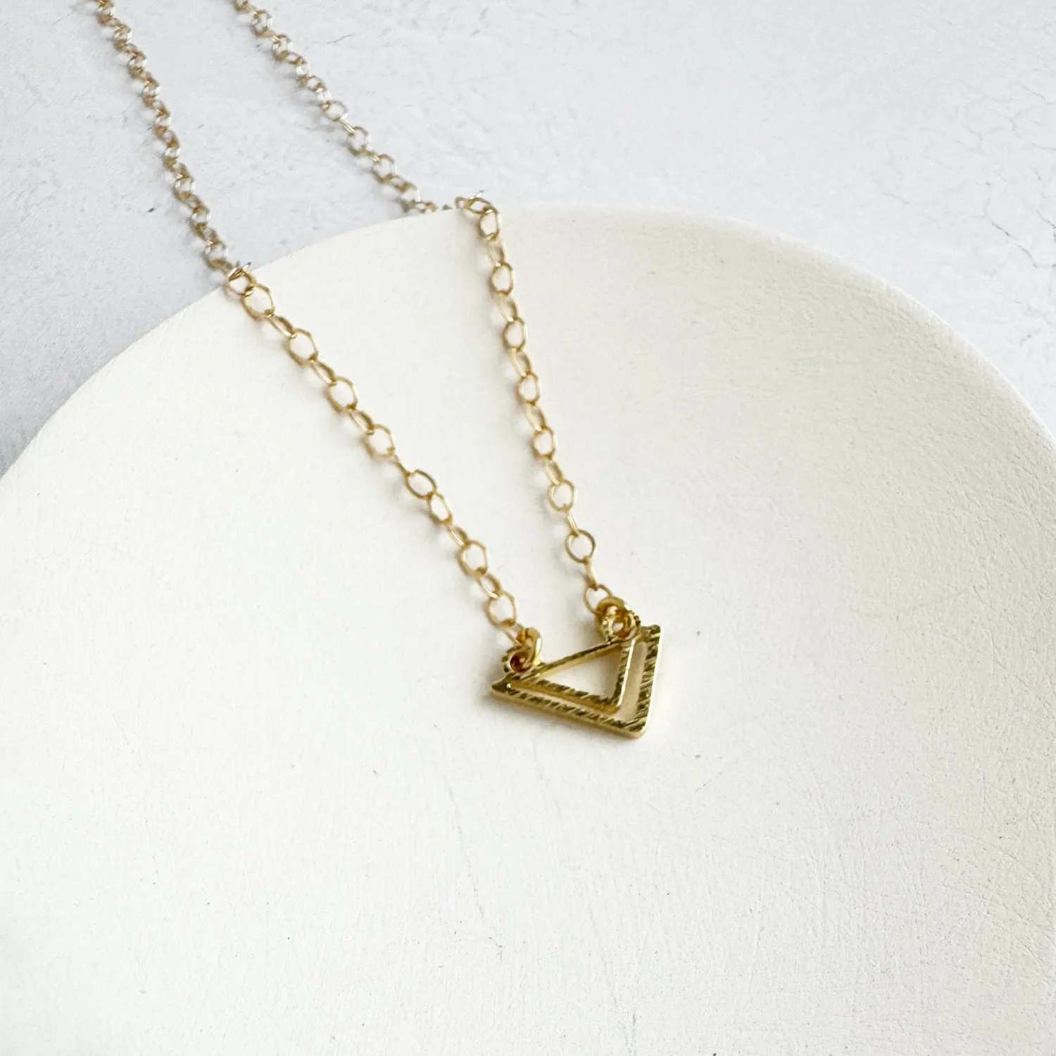 Double Triangle Layering Necklace in 14k Gold Filled