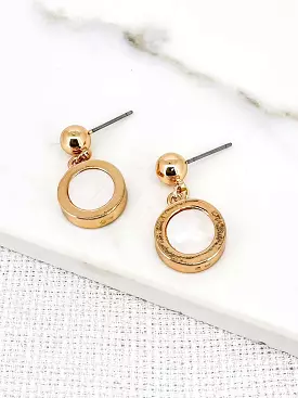 Envy Disc Earrings - Gold & Ivory