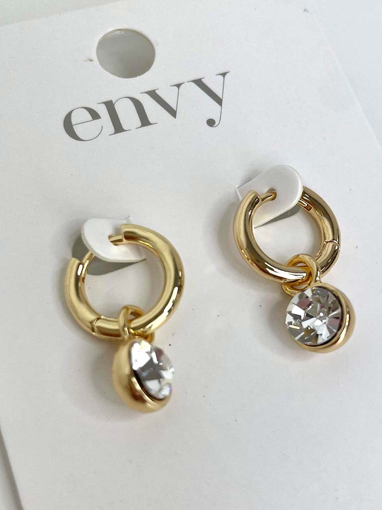 Envy Gemstone Drop Earrings - Gold