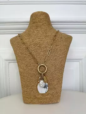 Envy Marble Charm Necklace - Gold