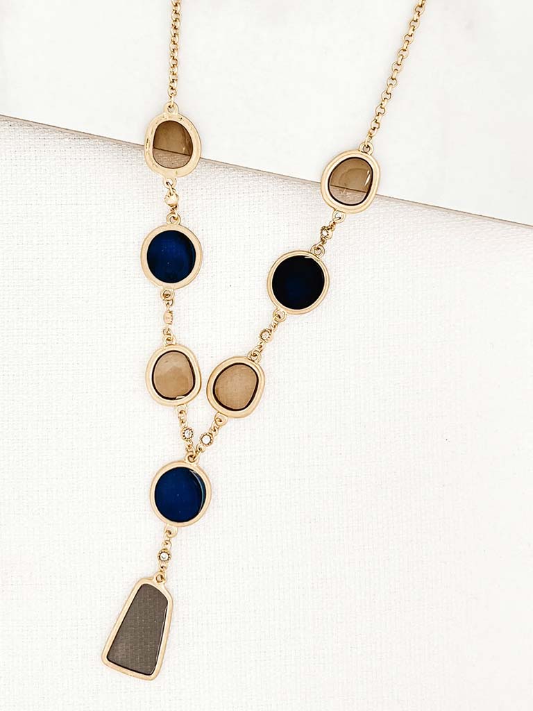 Envy Stain Glass Chain Necklace - Gold