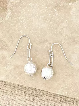 Envy Textured Ball Hook Earrings - Silver