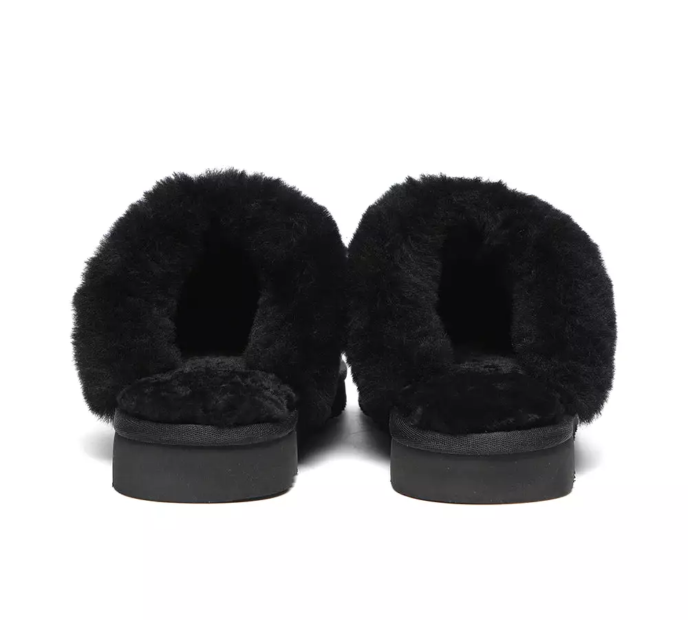 EVERAU Premium Sheepskin Bow Slipper Women Barbra