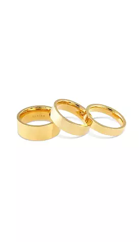 Flat Stackable Ring Set - Sahira Jewelry Design