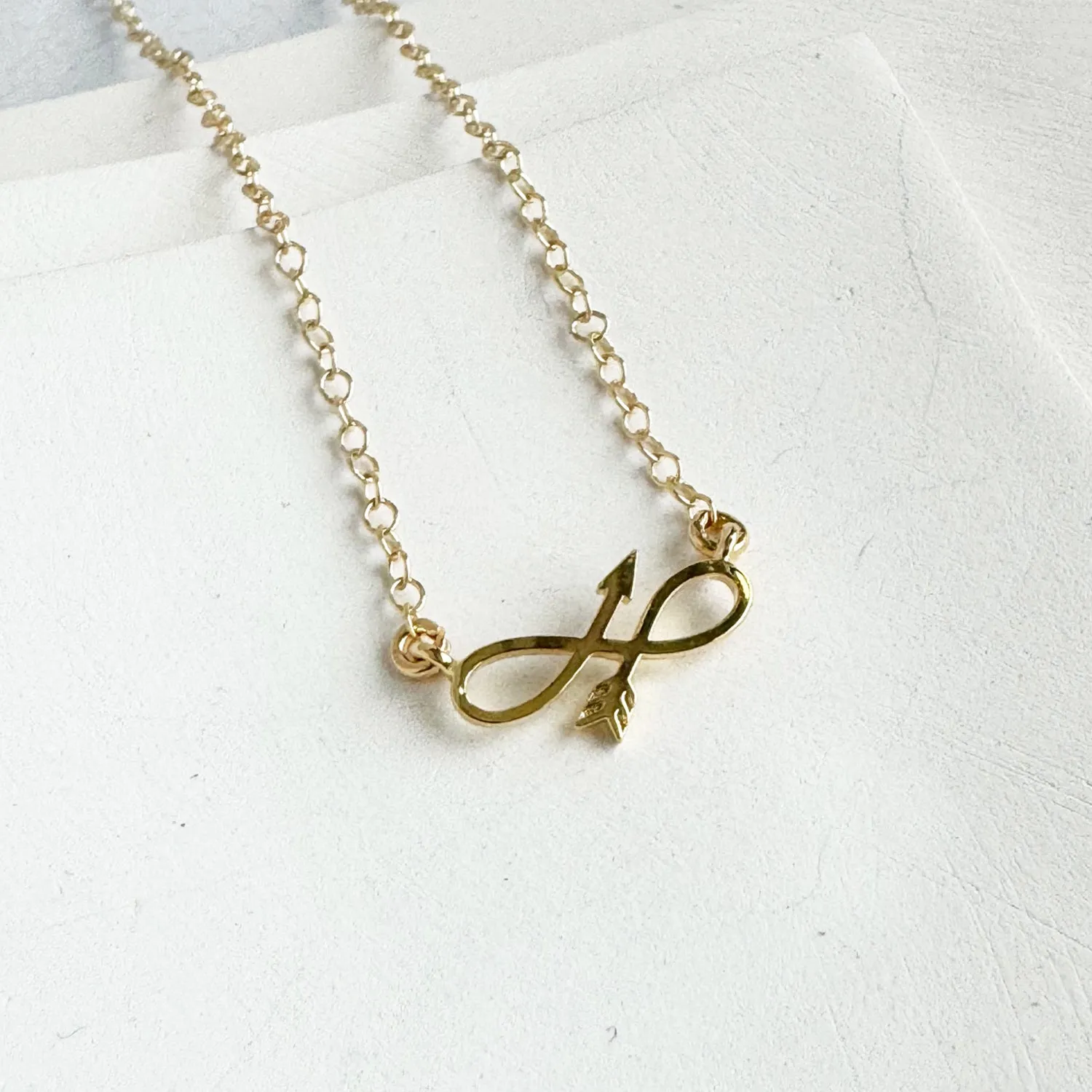 Infinity Arrow Layering Necklace in 14k Gold Filled