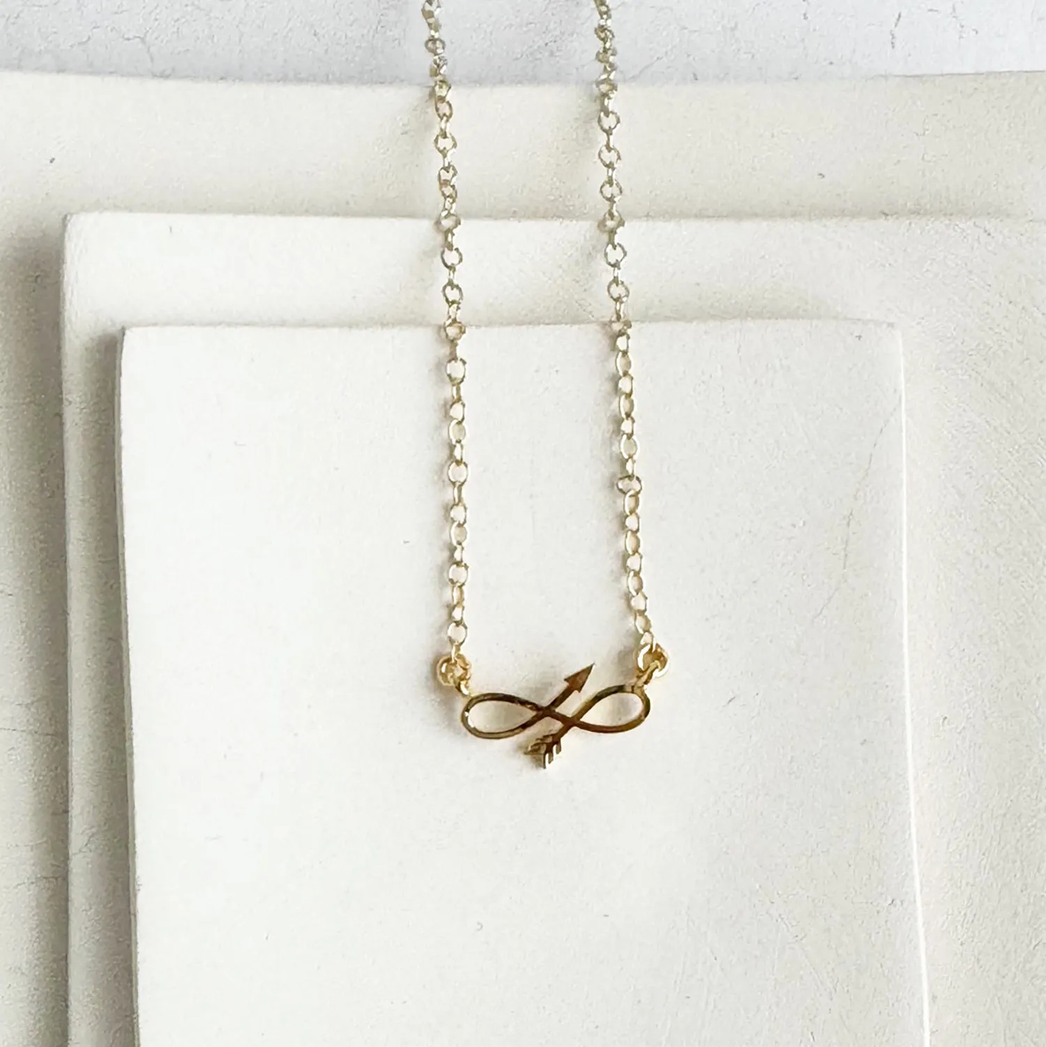 Infinity Arrow Layering Necklace in 14k Gold Filled