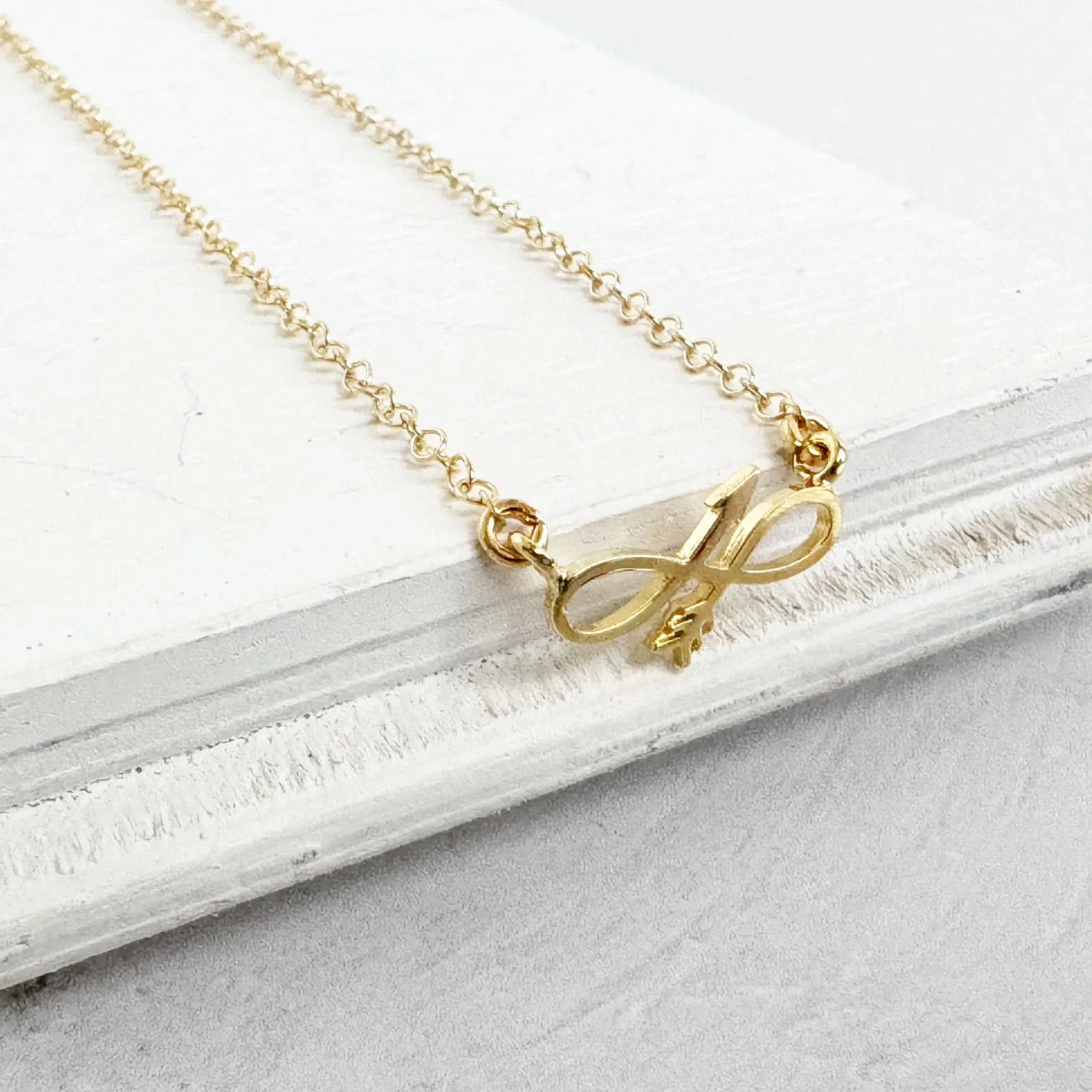 Infinity Arrow Layering Necklace in 14k Gold Filled