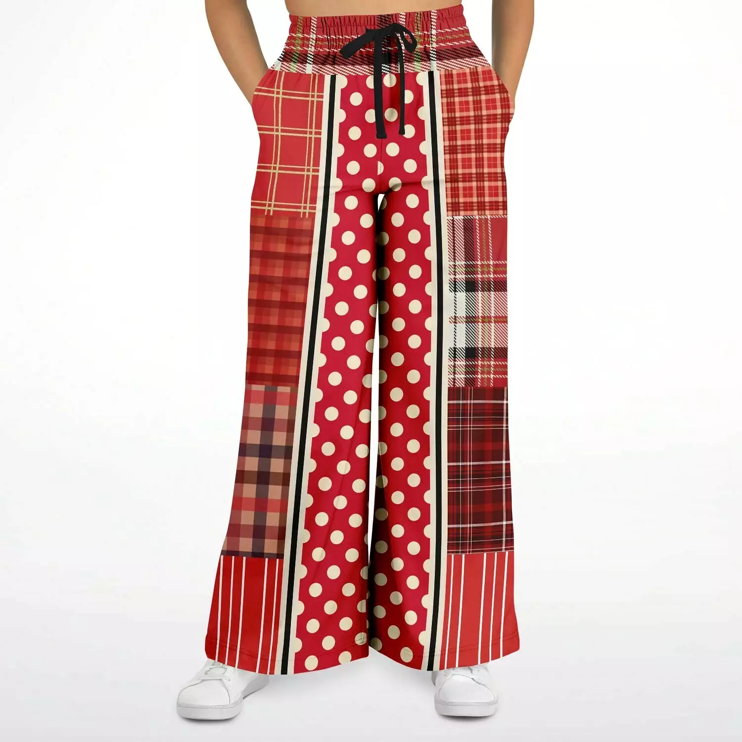 Jersey Salsa SW Polka Patchwork Stretchy Phat Bellbottoms