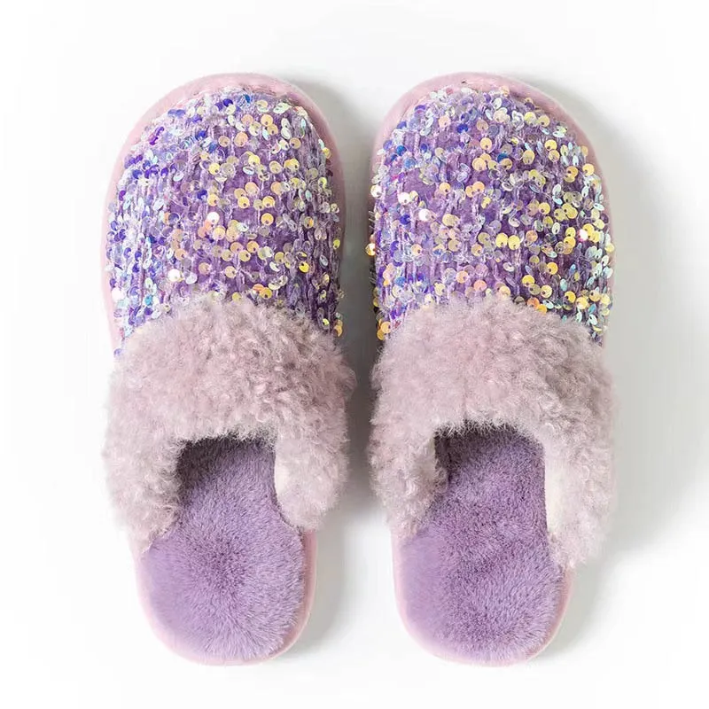 Kaelie Sequined Glampers in Purple