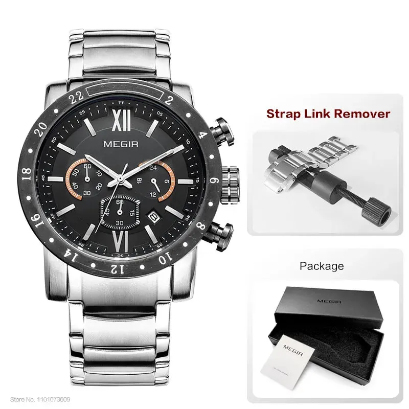 Man's business wristwatch fashion three-eyes waterproof luminous