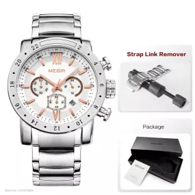 Man's business wristwatch fashion three-eyes waterproof luminous