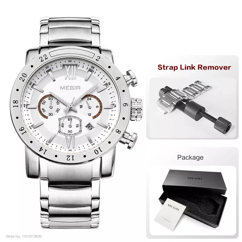 Man's business wristwatch fashion three-eyes waterproof luminous