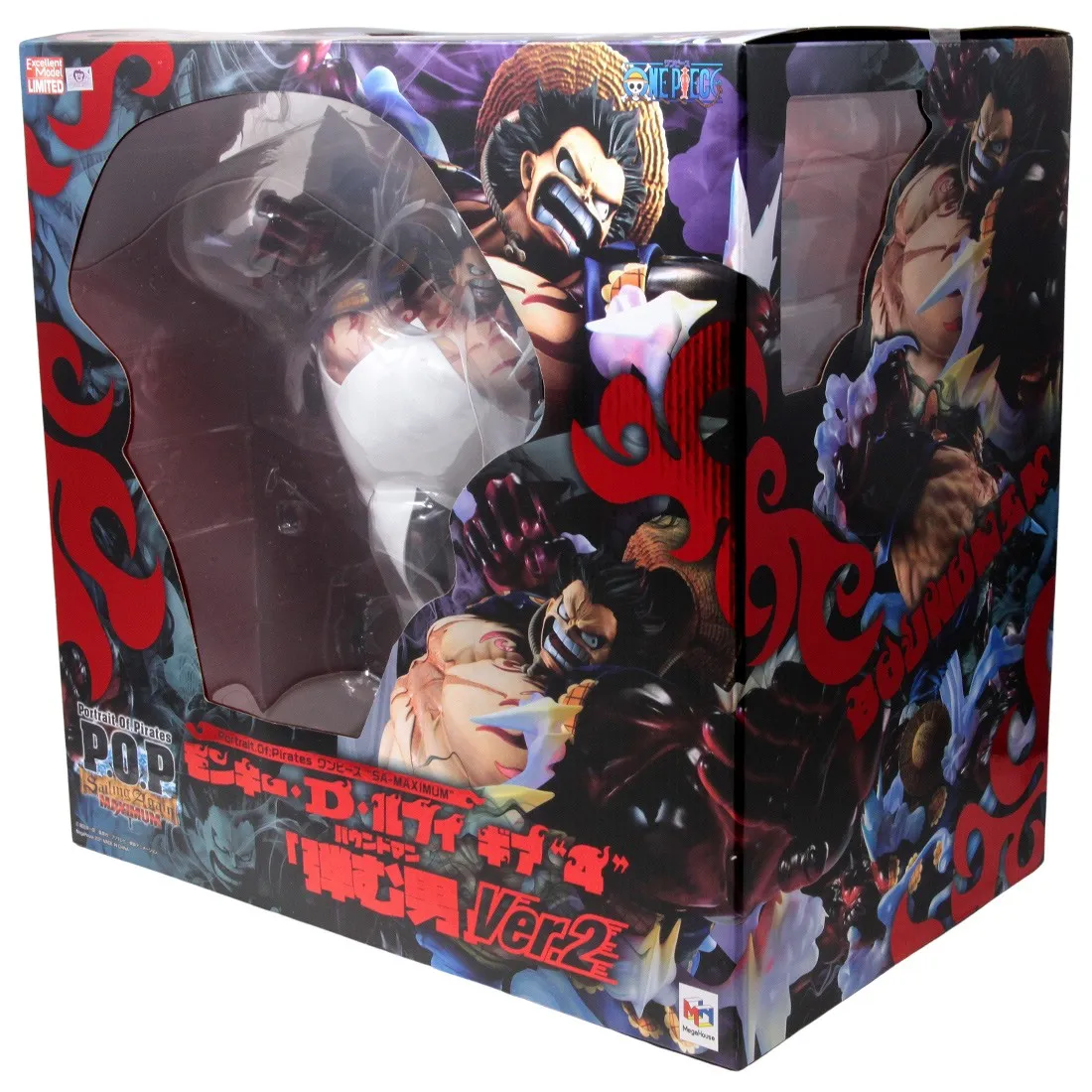 MegaHouse One Piece Portrait of Pirates SA-Maximum Monkey D. Luffy Gear 4th Boundman Ver. 2 Figure (red)