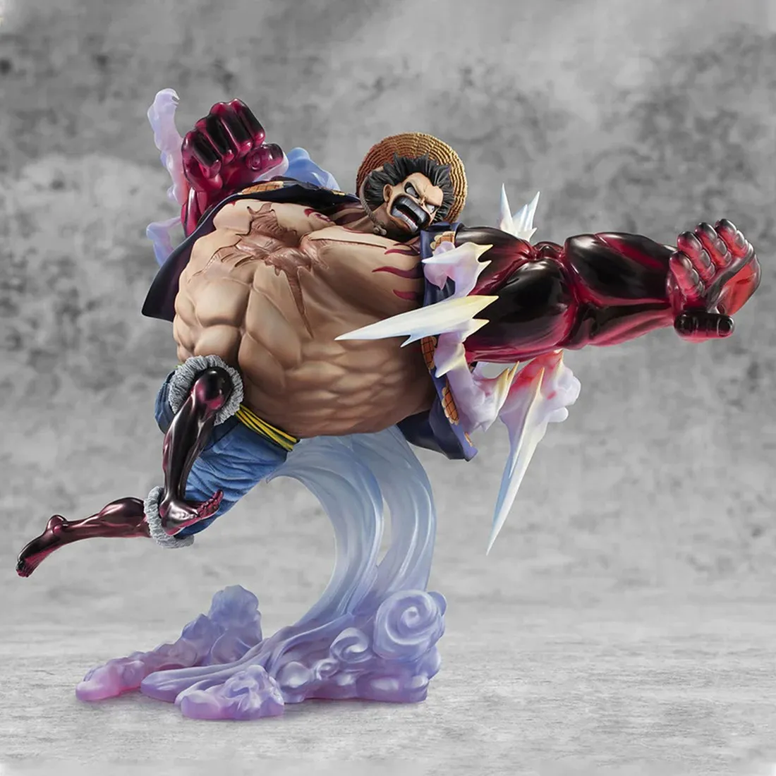 MegaHouse One Piece Portrait of Pirates SA-Maximum Monkey D. Luffy Gear 4th Boundman Ver. 2 Figure (red)