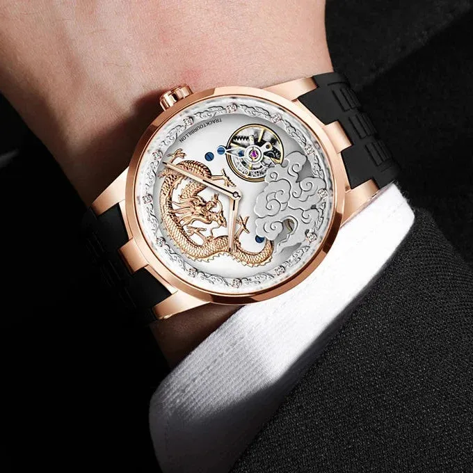 Men's Luxury Rotating Carrousel Mechanical Waterproof Wristwatch