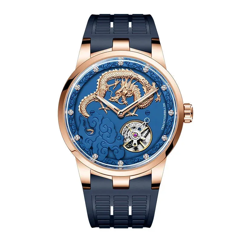 Men's Luxury Rotating Carrousel Mechanical Waterproof Wristwatch