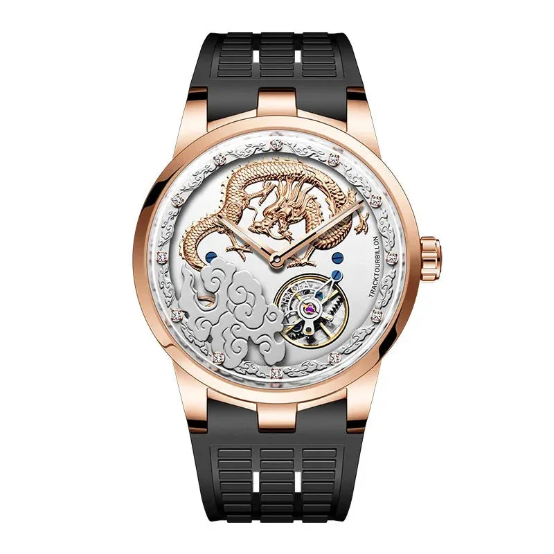 Men's Luxury Rotating Carrousel Mechanical Waterproof Wristwatch