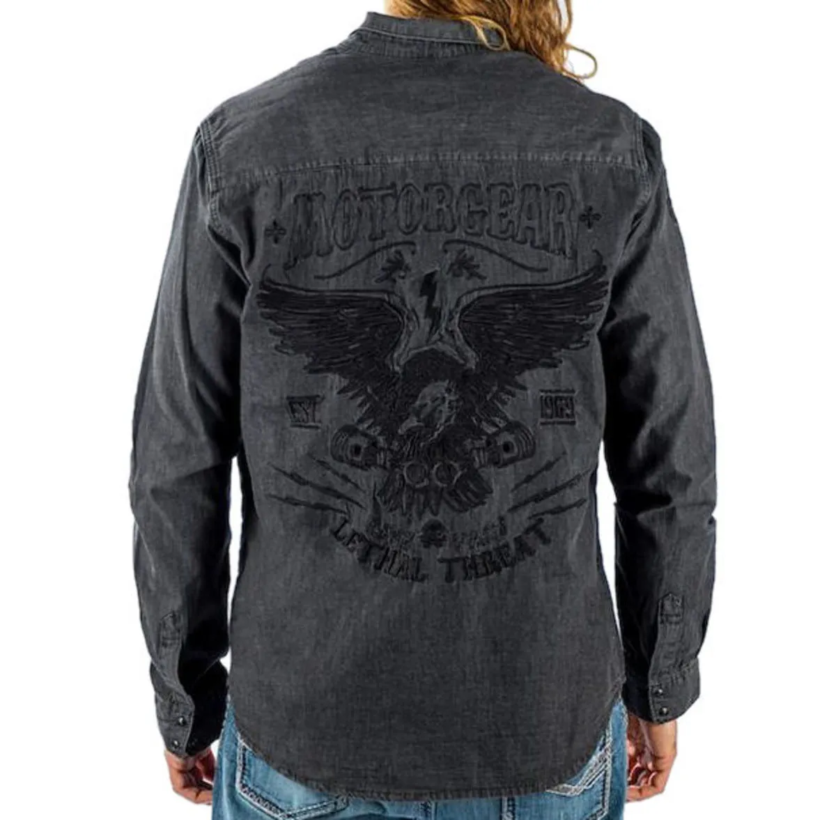 Men's shirt LETHAL THREAT - MOTOR GEAR PISTON EAGLE SOLID - MG60100  -  Metal-shop