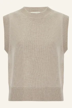 Merino Wool Knitted Short Tank | Oat