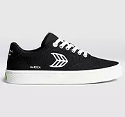 NAIOCA Canvas Black Canvas Off-White Logo Sneaker Men