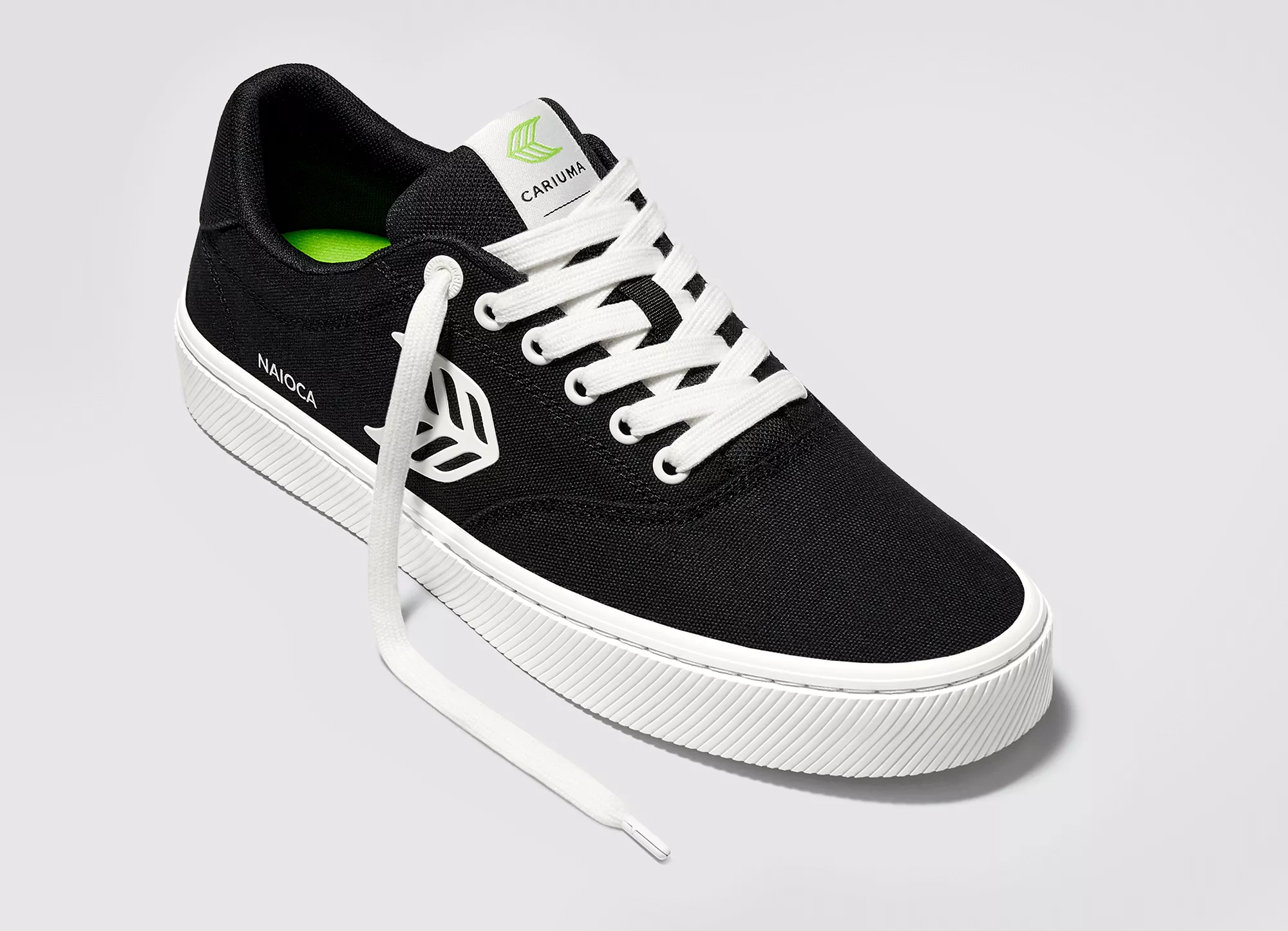 NAIOCA Canvas Black Canvas Off-White Logo Sneaker Men