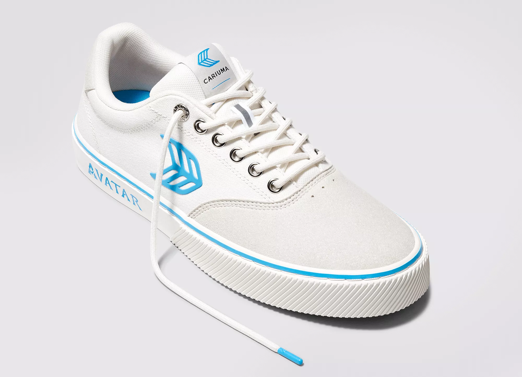 NAIOCA PRO AVATAR Vintage White Suede Off-White Canvas Blue Logo Sneaker Men