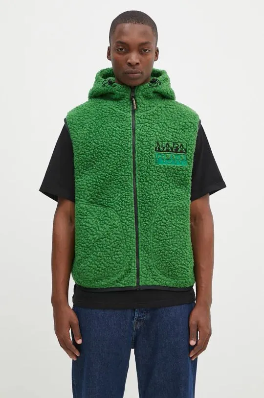 Napapijri wool blend vest T-Jaman V green color NP0A4HZMG1T1