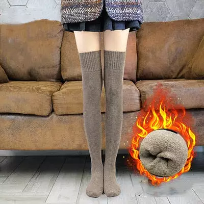 New in Autumn Winter Thickened Terry Long Tube Knee Socks for Women Cold Weather