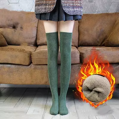 New in Autumn Winter Thickened Terry Long Tube Knee Socks for Women Cold Weather