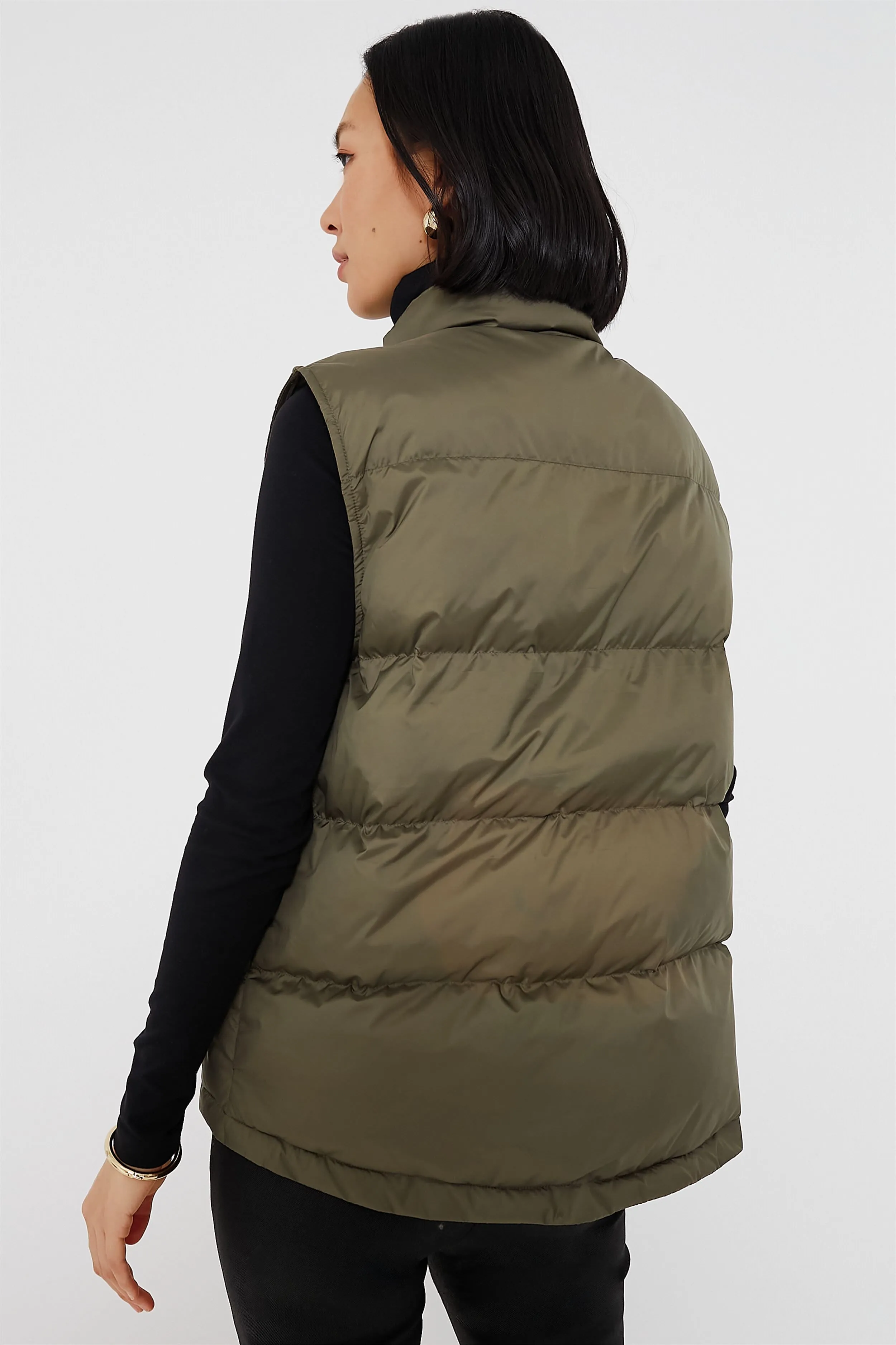 Olive Green Inez Puffer Vest