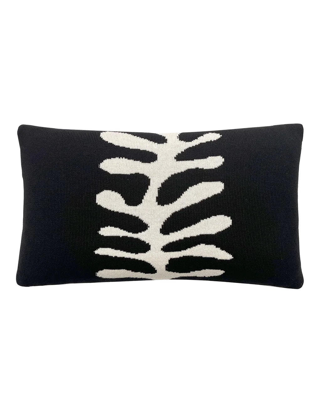 Organic Shape Wool & Cashmere Knitted Cushion Black